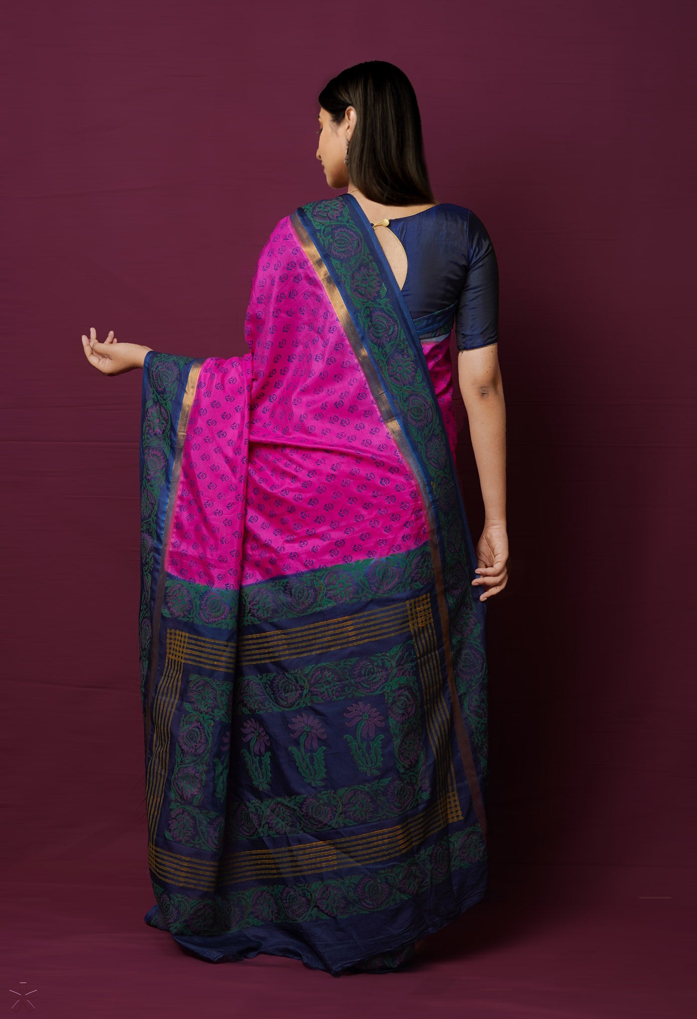 Pink Dyed Printed Summer Bangalore Soft Silk Saree-UNM72253