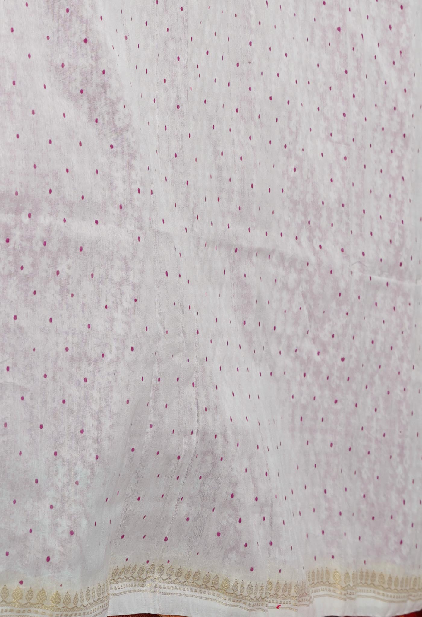 Pink Dyed Printed Chanderi Sico Saree