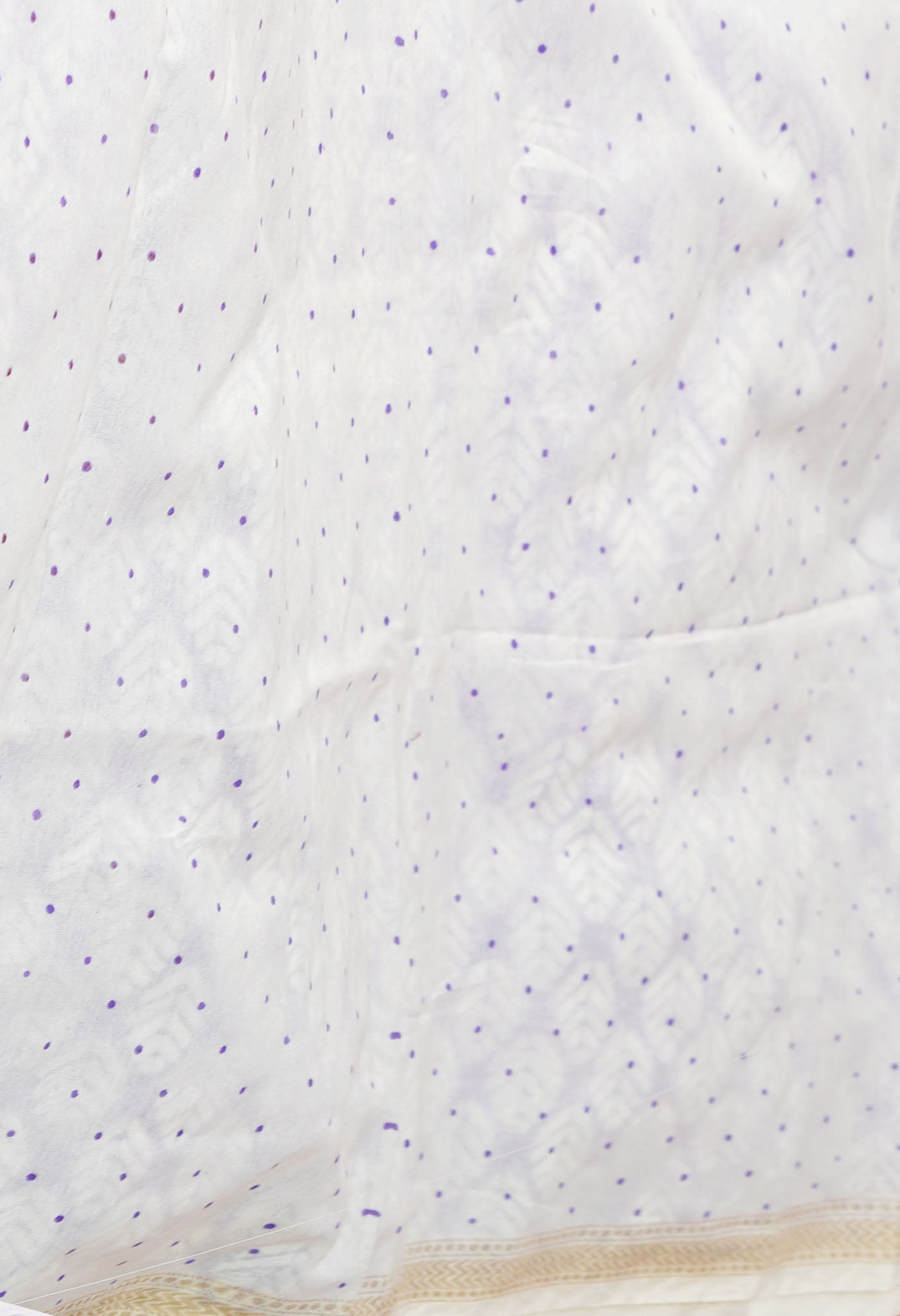 Lavender Dyed Printed Chanderi Sico Saree