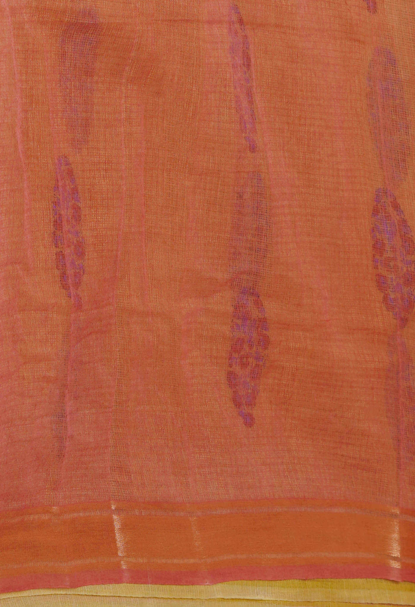 Brown Pure Block Printed Kota Cotton Saree-UNM72331
