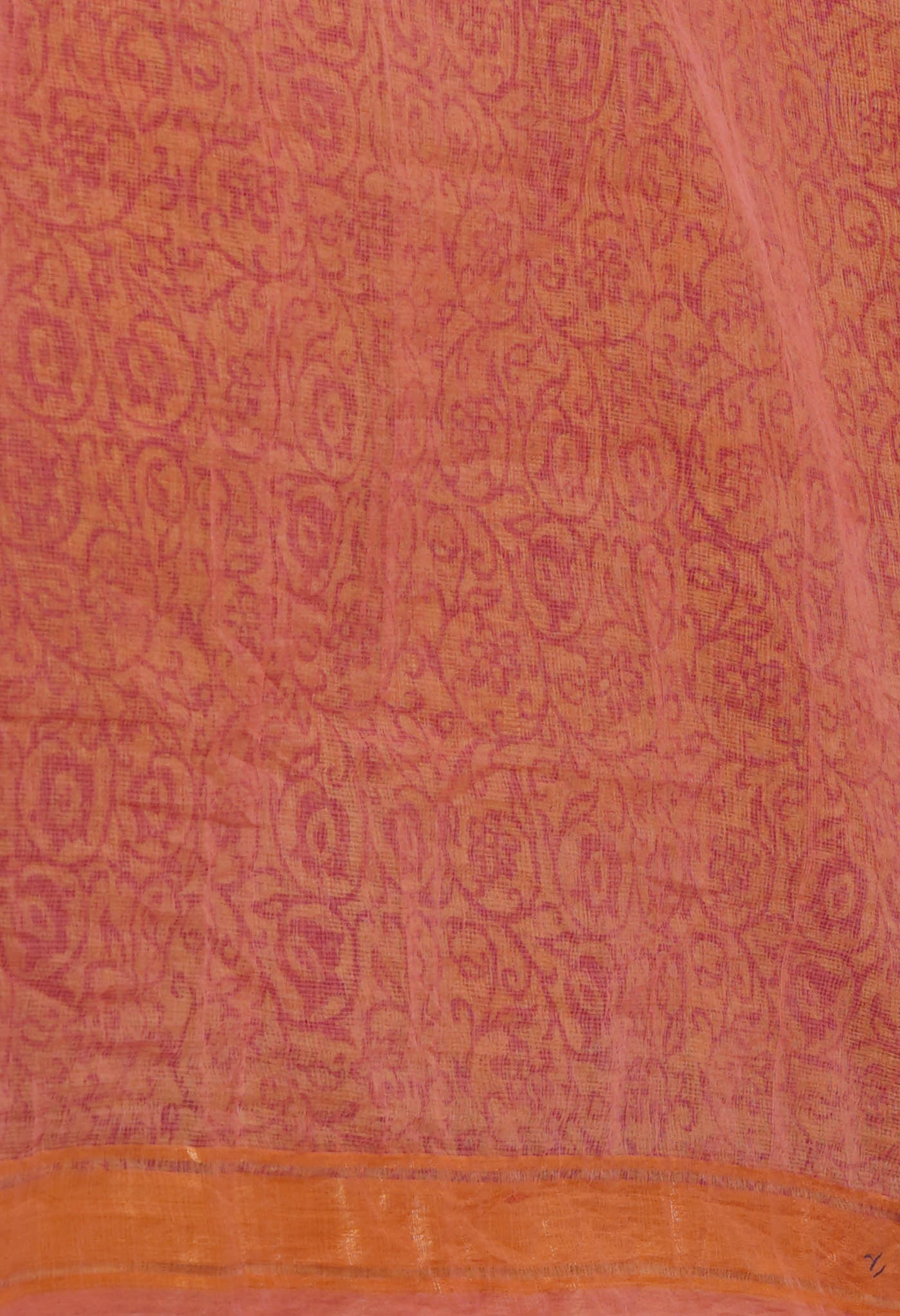 Brown Pure Block Printed Kota Cotton Saree-UNM72357