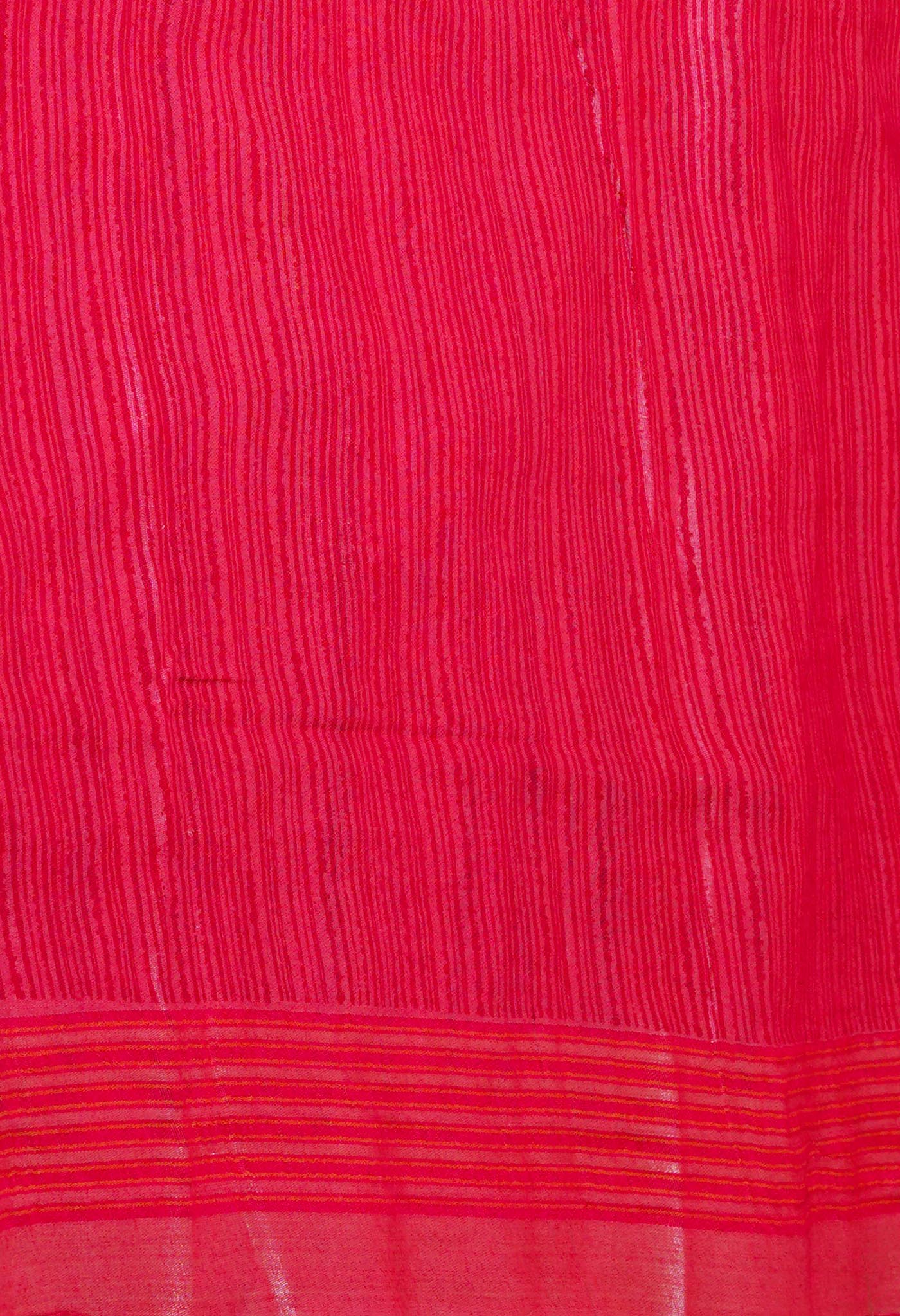 Multi Pure Handloom Printed Vidarbha Tussar Jute Saree