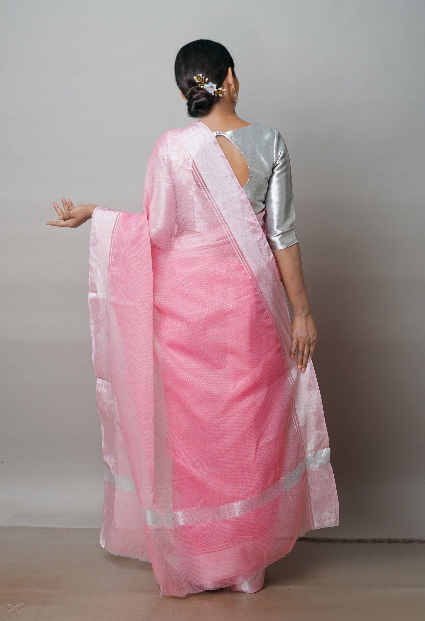 Pink Pure Plain Kota Cotton Saree-UNM72474
