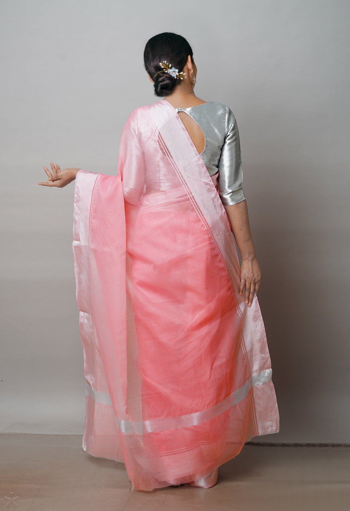 Pink Pure Plain Kota Cotton Saree