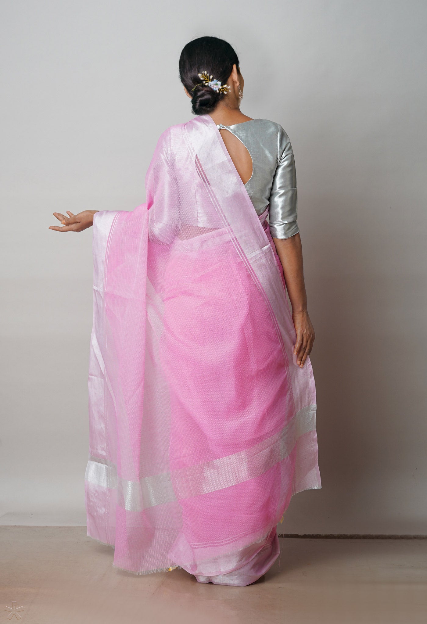 Pink Pure Plain Kota Cotton Saree