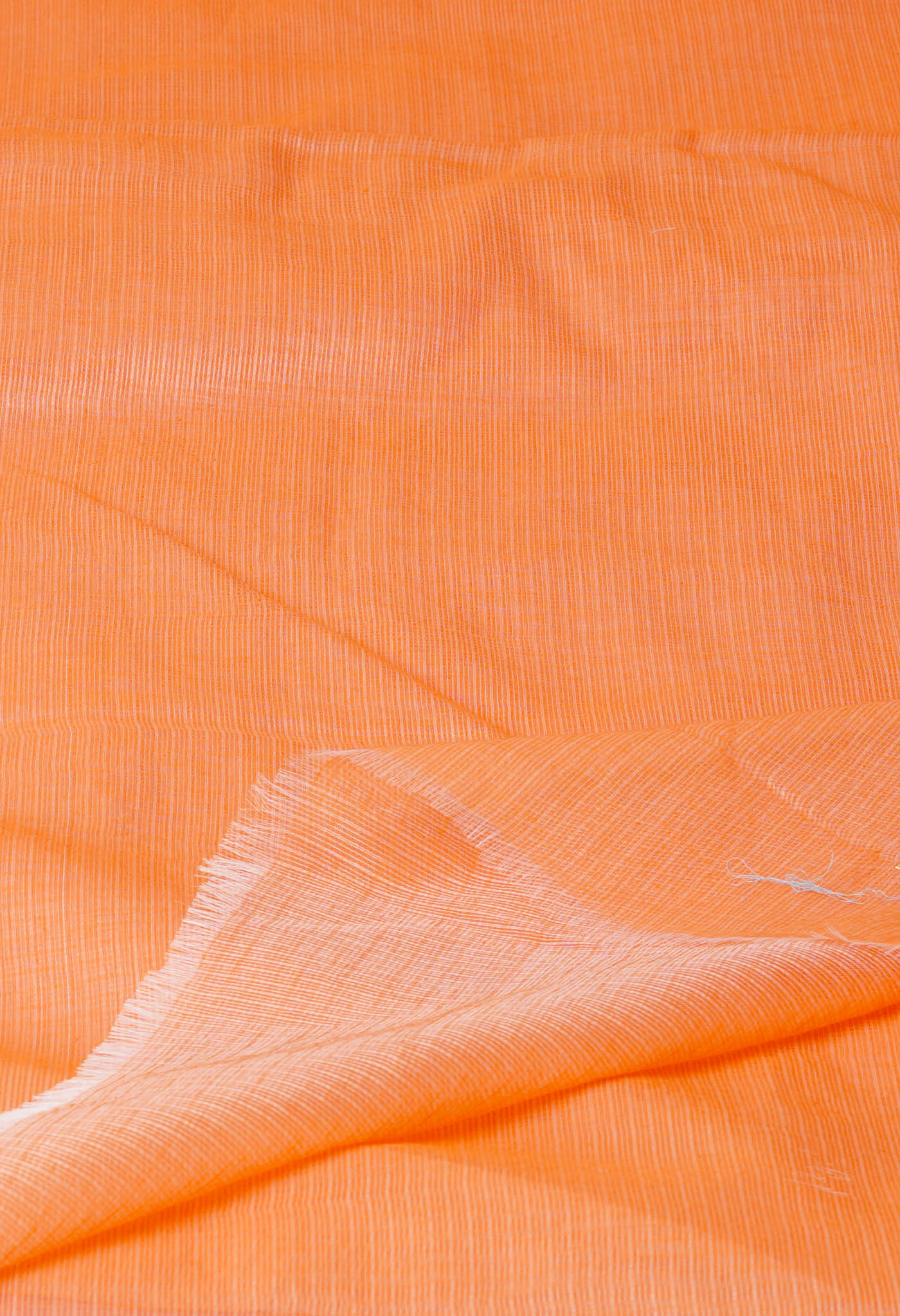 Orange Pure Plain Kota Cotton Saree