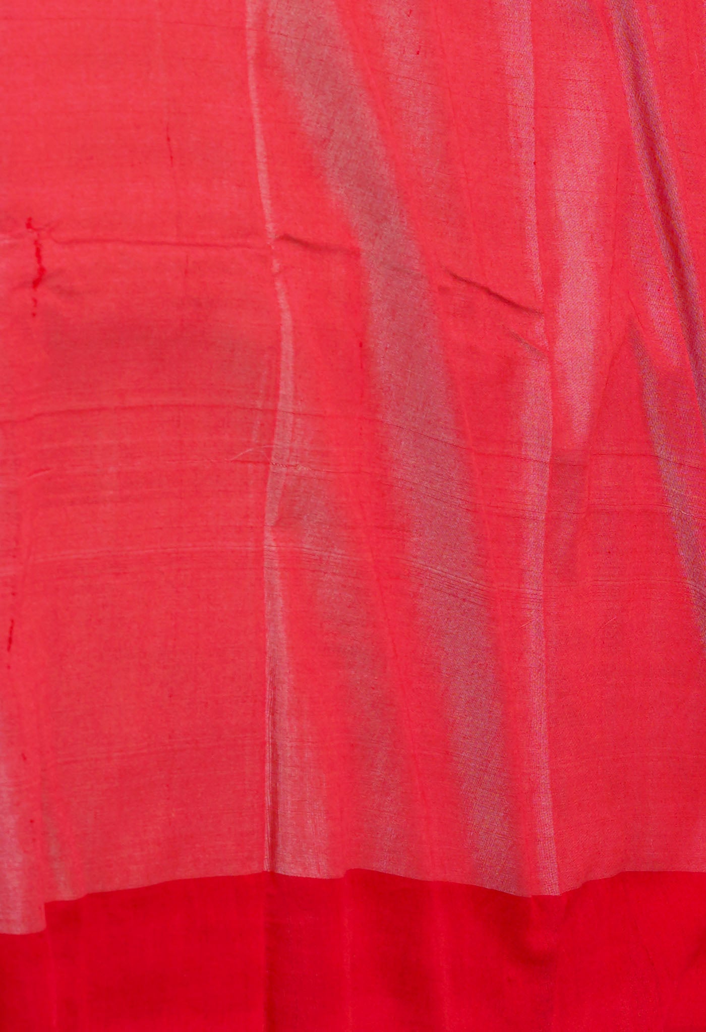 Cream-Cherry Red Pure Bengal Ghicha Tussar Jute Saree-UNM72506