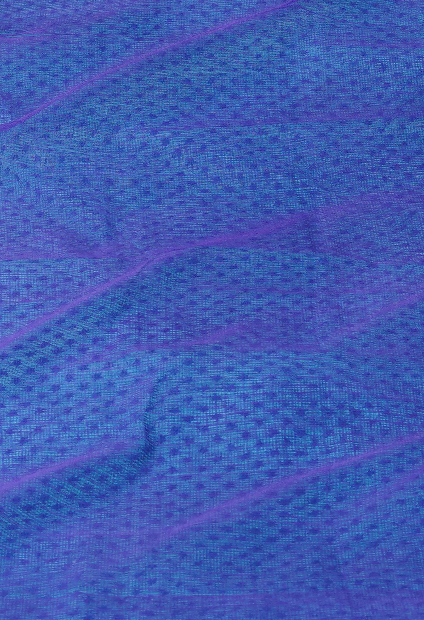 Blue Pure Dyed Printed Kota Cotton Saree-UNM72539