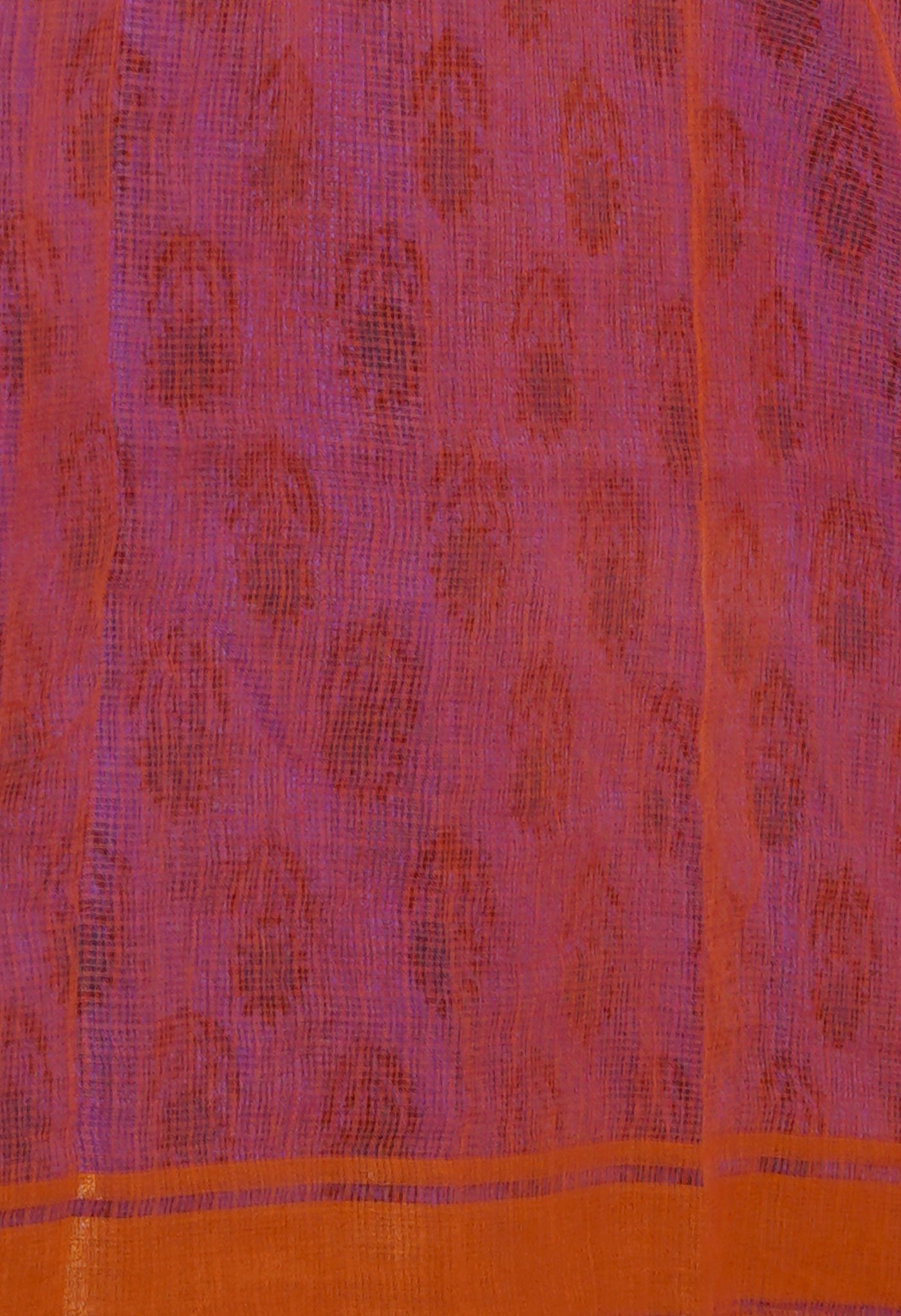 Purple Pure Dyed Printed Kota Cotton Saree-UNM72555