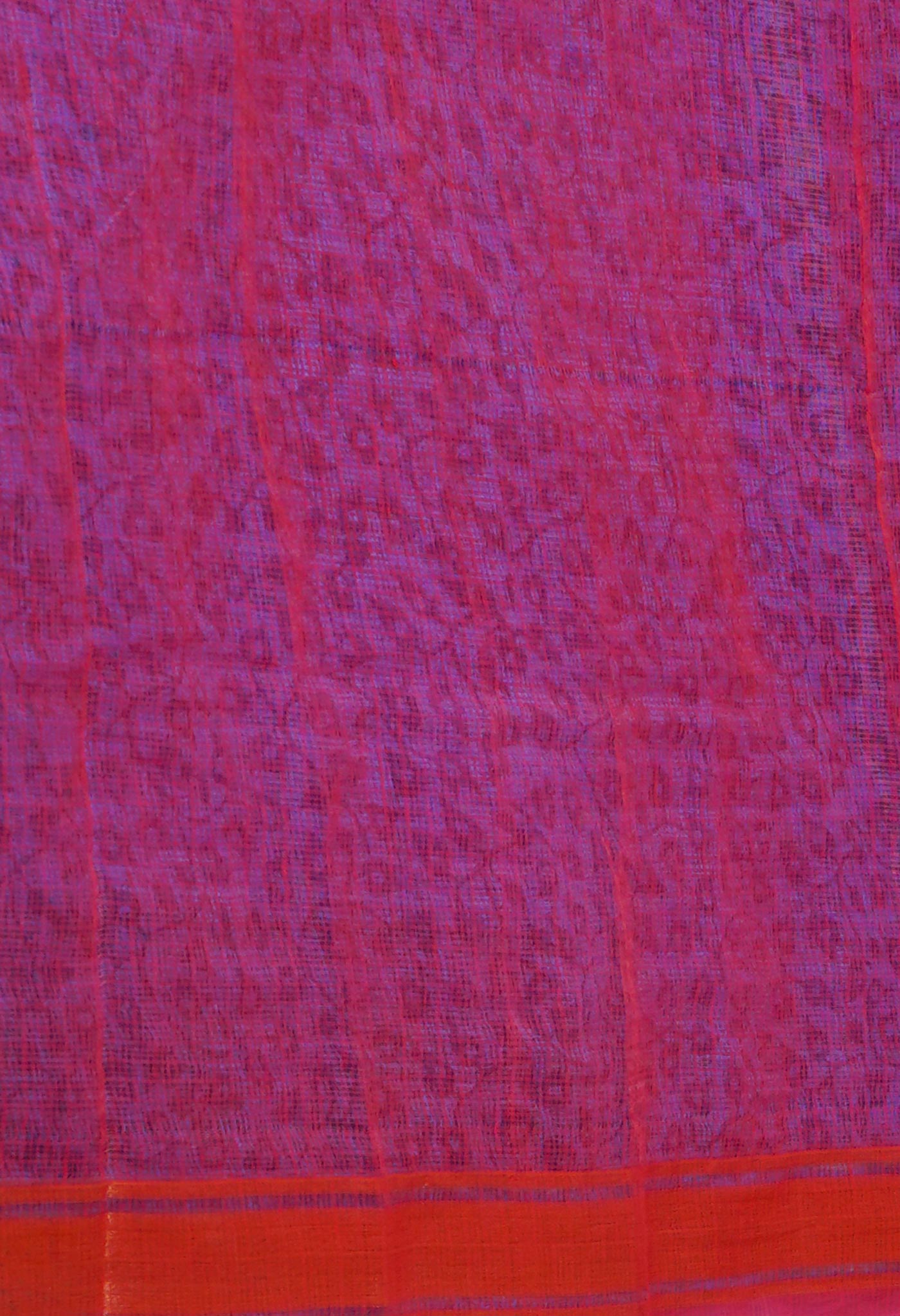 Dark Blue Pure Dyed Printed Kota Cotton Saree-UNM72559