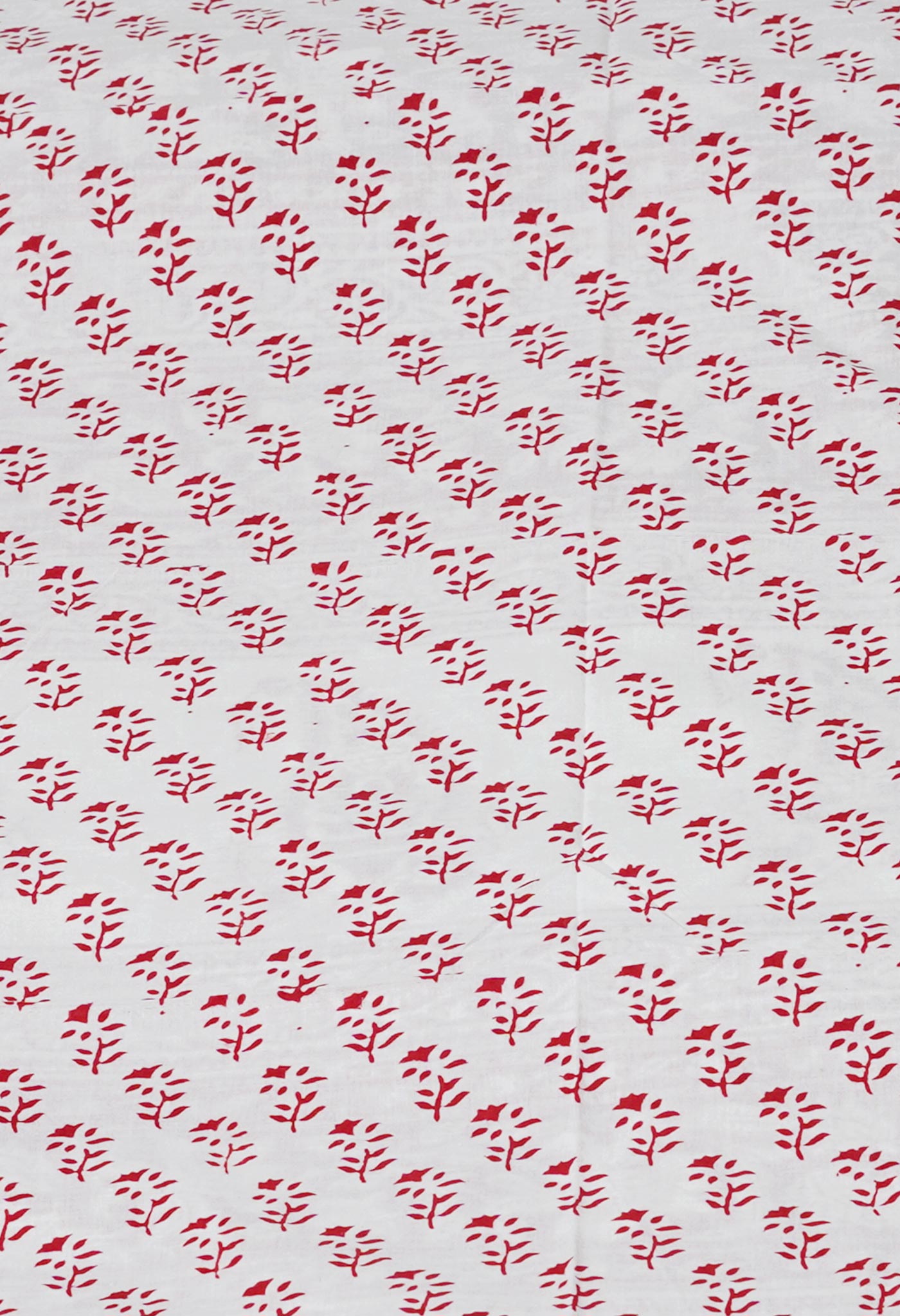 Red Pure Block Printed Soft Cotton Saree