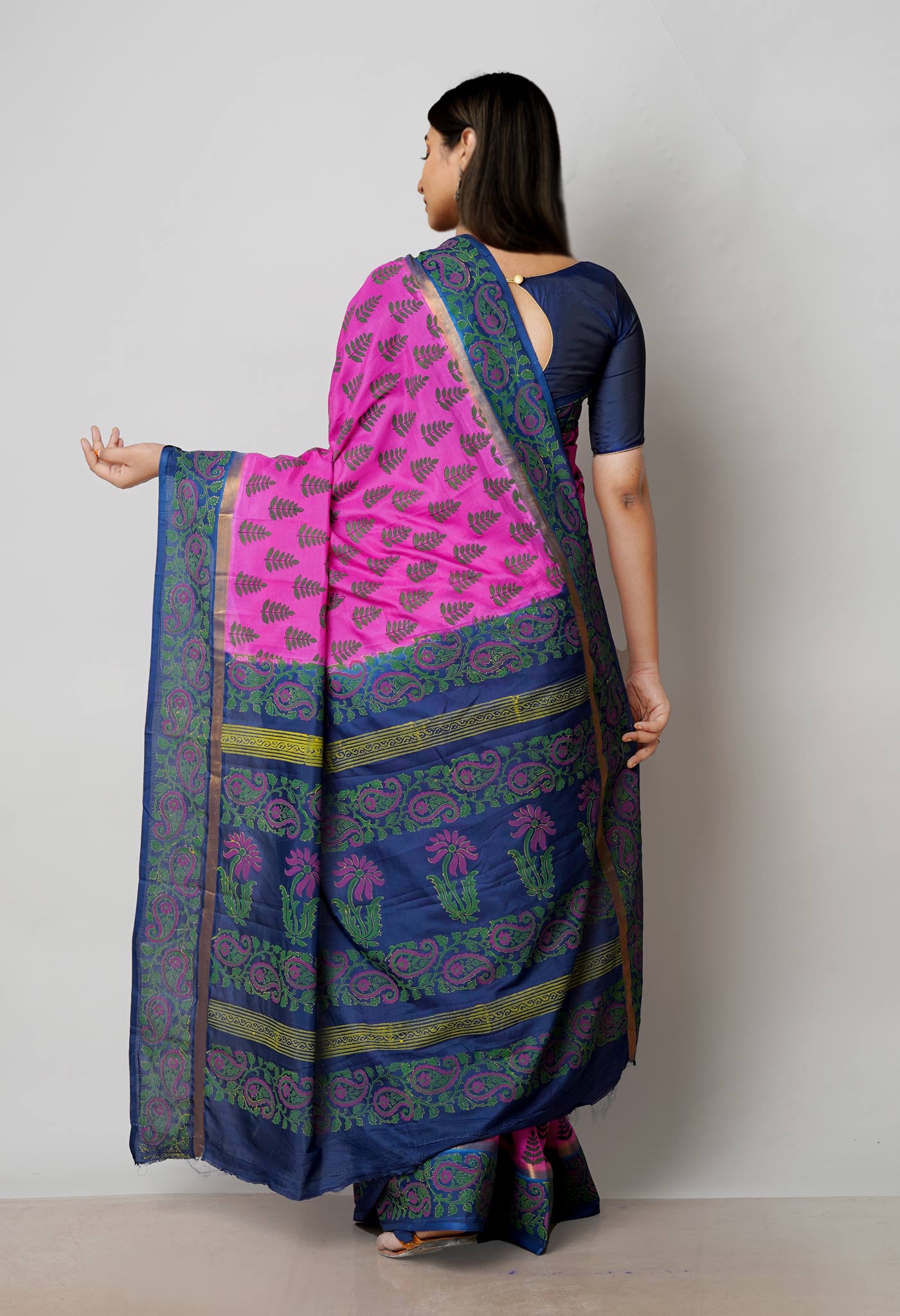 Pink Dyed Printed Summer Bangalore Soft Silk Saree-UNM72774