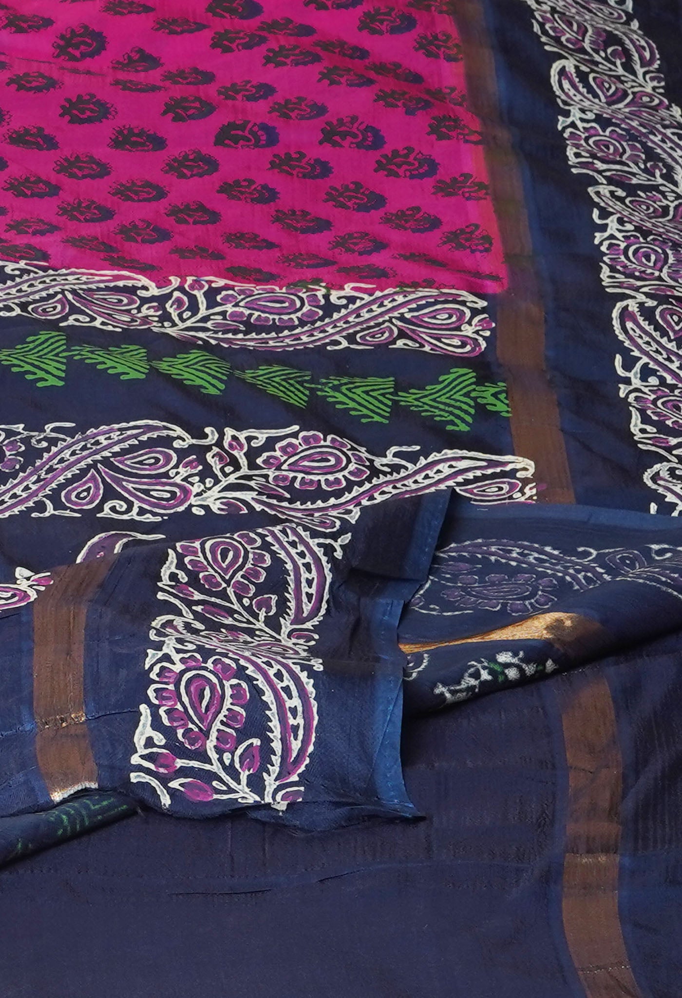 Pink Dyed Printed Summer Bangalore Soft Silk Saree