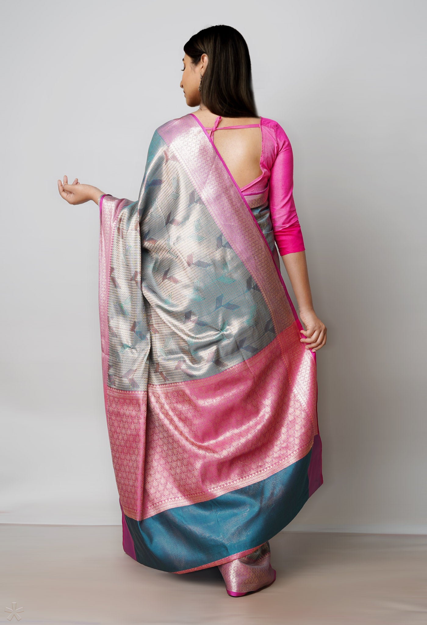 Green Brocade Banarasi Sico Saree-UNM73377