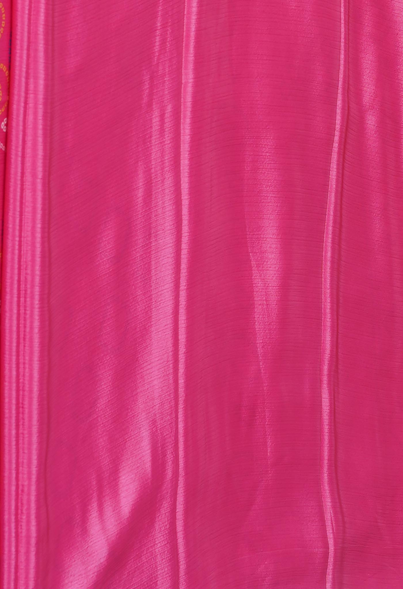 Pink Pure Bandhani Printed Soft Silk Saree-UNM73456