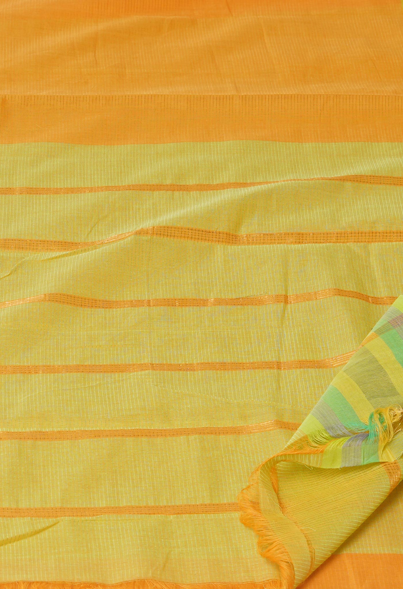 Orange Pure Mangalgiri Cotton Saree