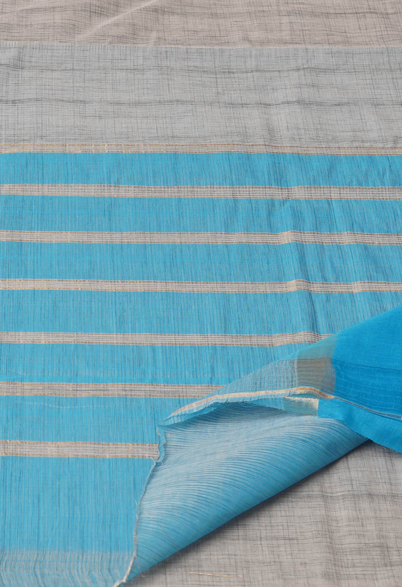 Grey Pure Mangalgiri Cotton Saree