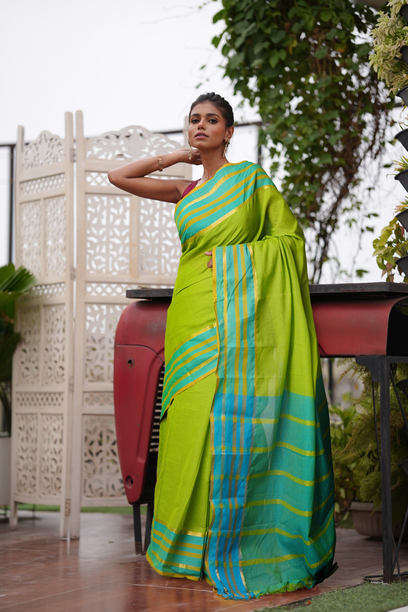 Green Pure Mangalgiri Cotton Saree