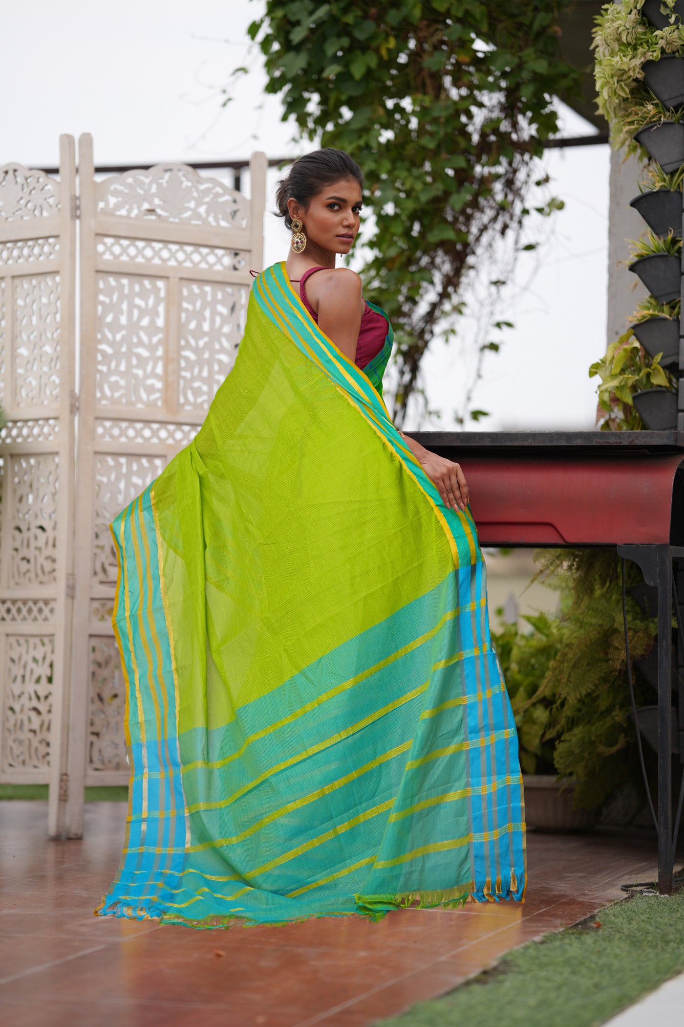 Green Pure Mangalgiri Cotton Saree