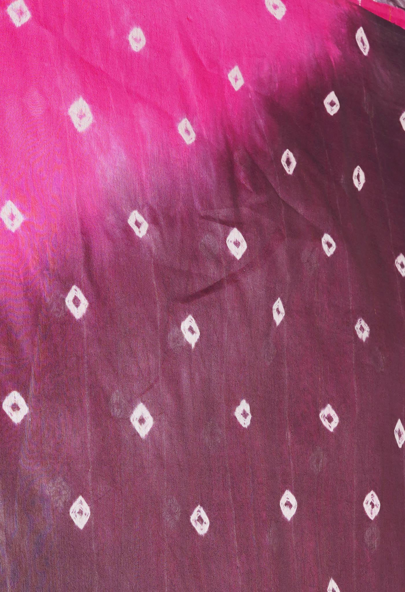 PinkChocolate Brown Tie And Dye Shibori Sico Saree-UNM73720