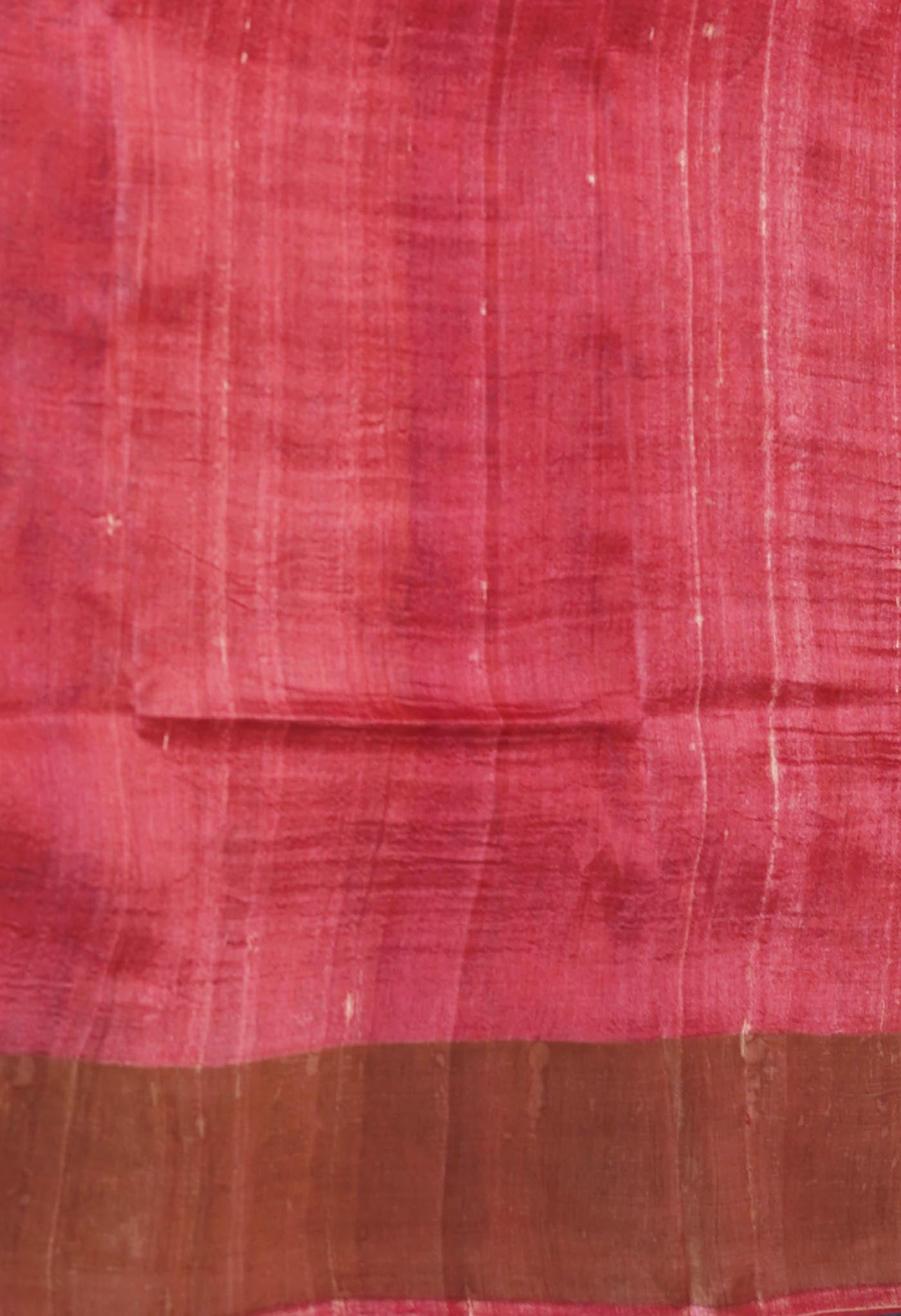 Mustard Yellow Pure Handloom Designer Printed Bengal Tussar Silk Saree-UNM74048