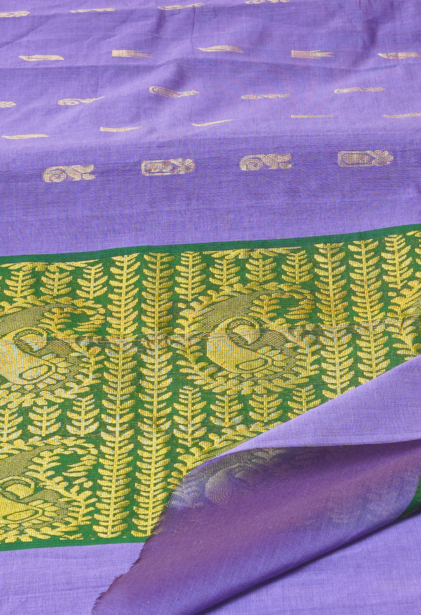 Lavender Pure Handloom Mercerized Superfine Gadwal Cotton Saree