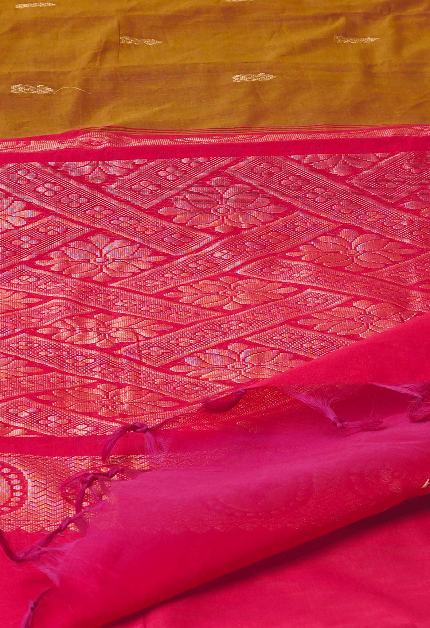 Brown Pure Handloom Gadwal Sico Saree-UNM74119