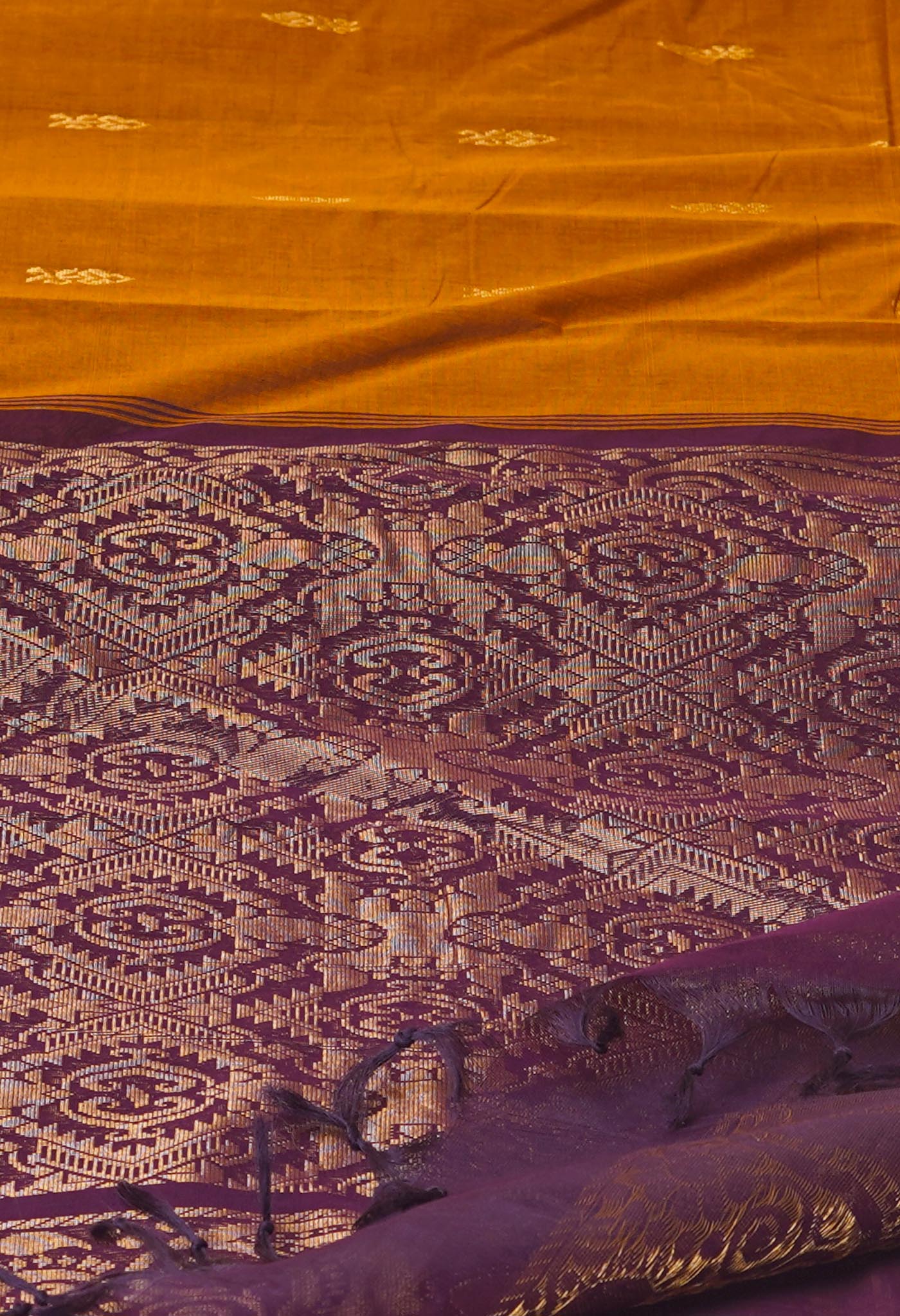Brown Pure Handloom Gadwal Sico Saree-UNM74120