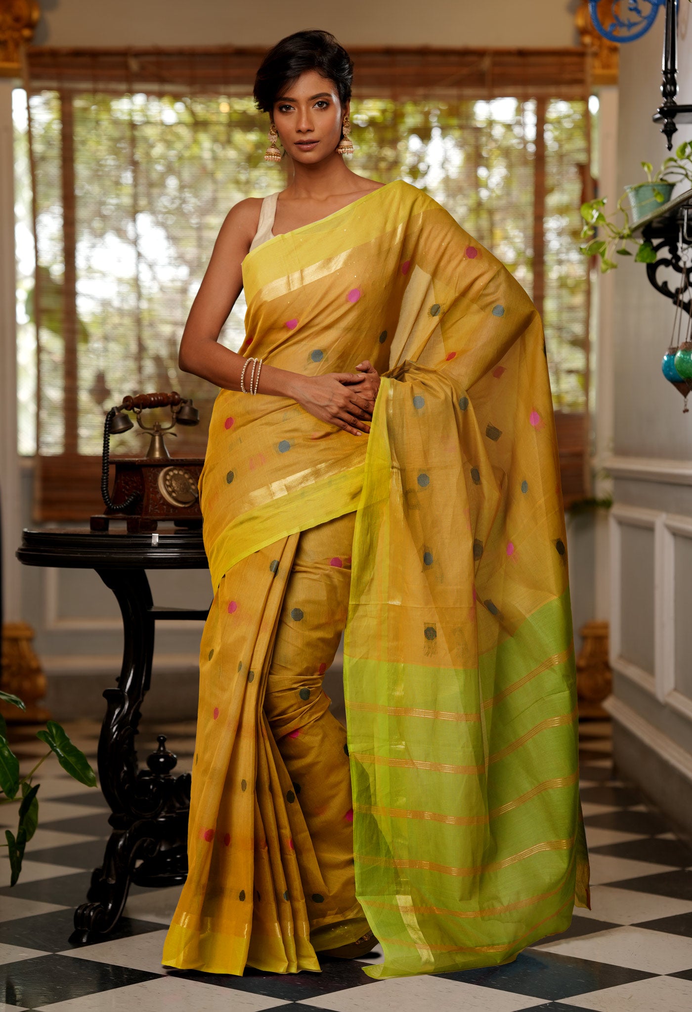 Green Pure Mangalgiri Cotton Saree