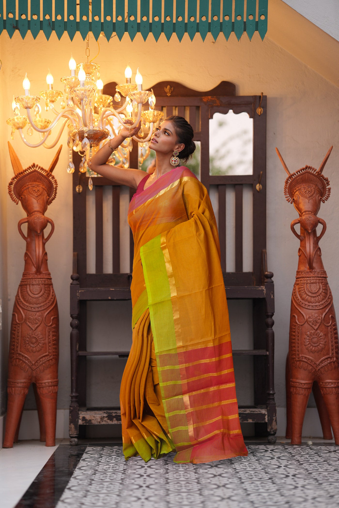 Brown Pure Mangalgiri Cotton Saree