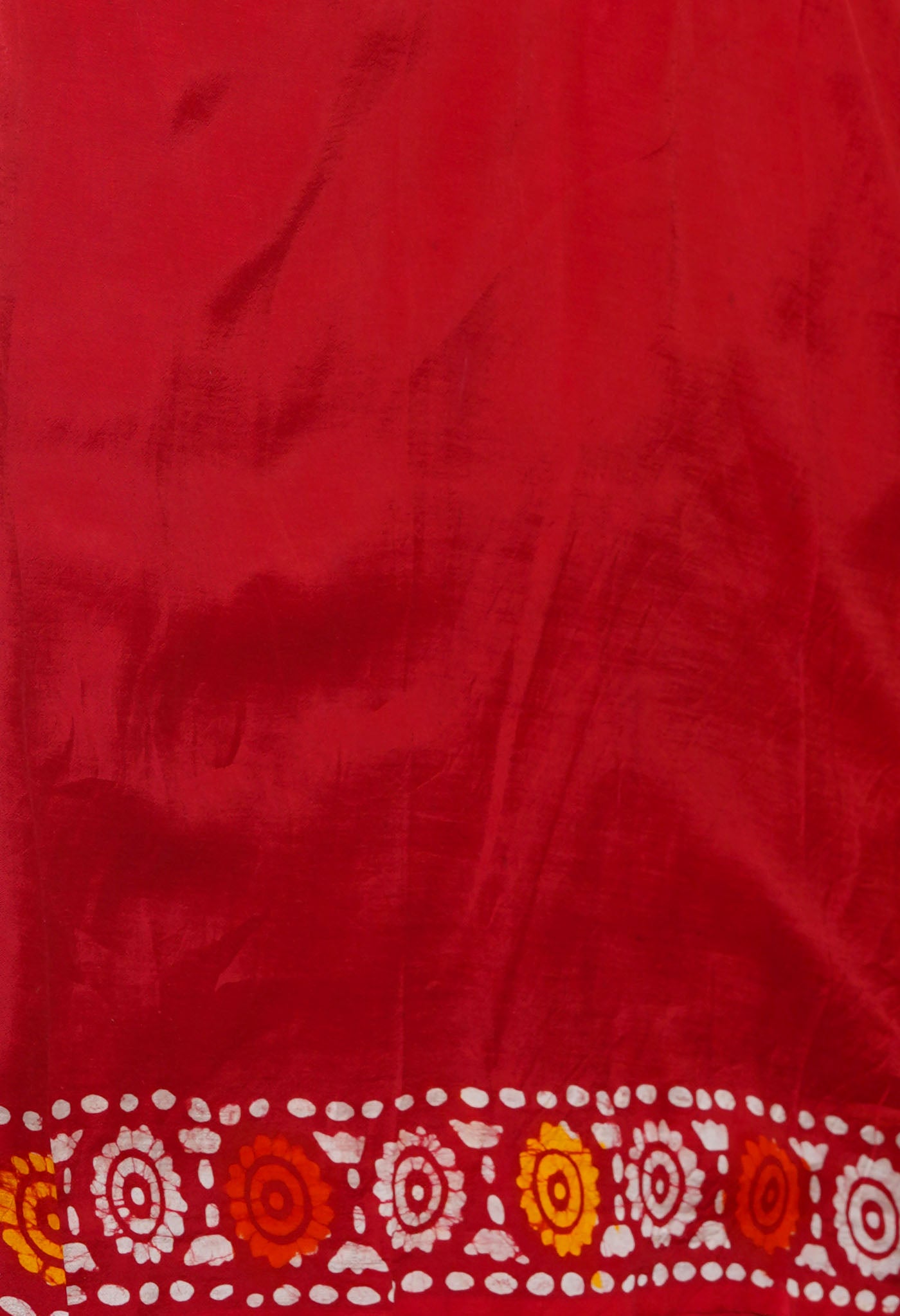 Red Pure Batik Printed Soft Silk Saree-UNM74189