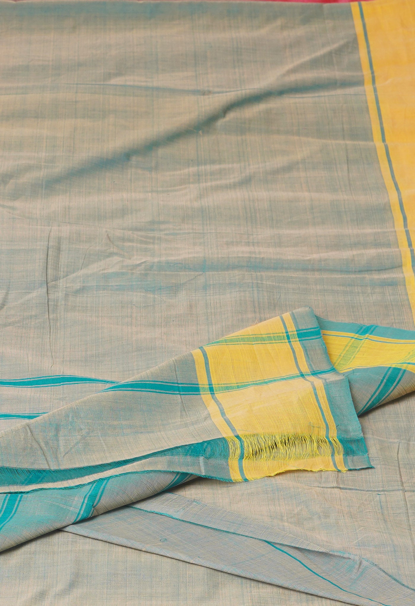 Green-Yellow Pure Andhra Handloom Cotton Saree