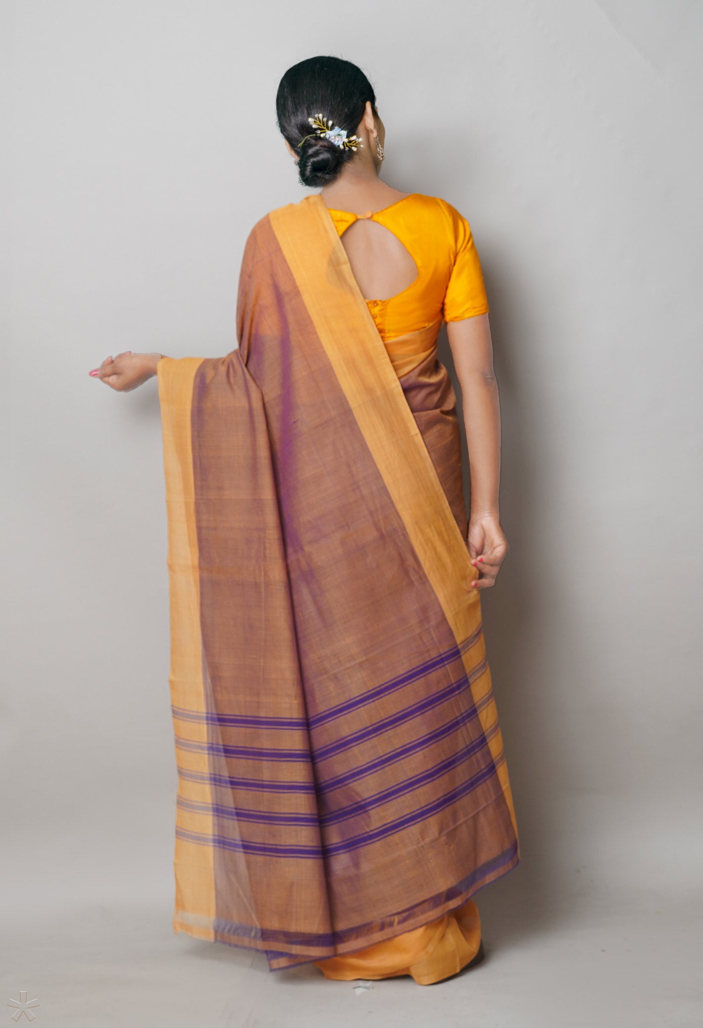 Purple Pure Andhra Handloom Cotton Saree