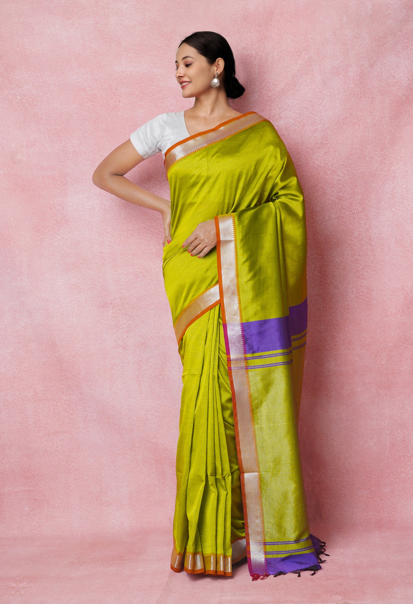 Green Pure Mangalgiri Silk Saree-UNM74267