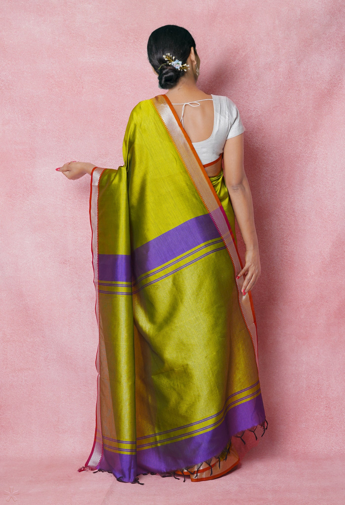 Green Pure Mangalgiri Silk Saree-UNM74267