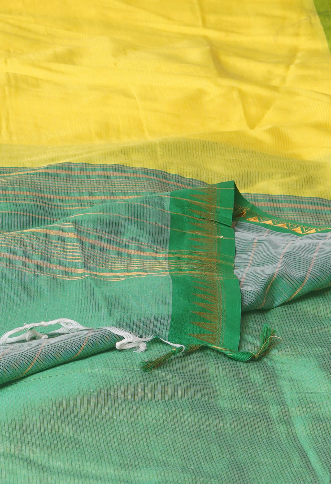 Yellow Pure Handloom Narayanpet Silk Saree-UNM74280