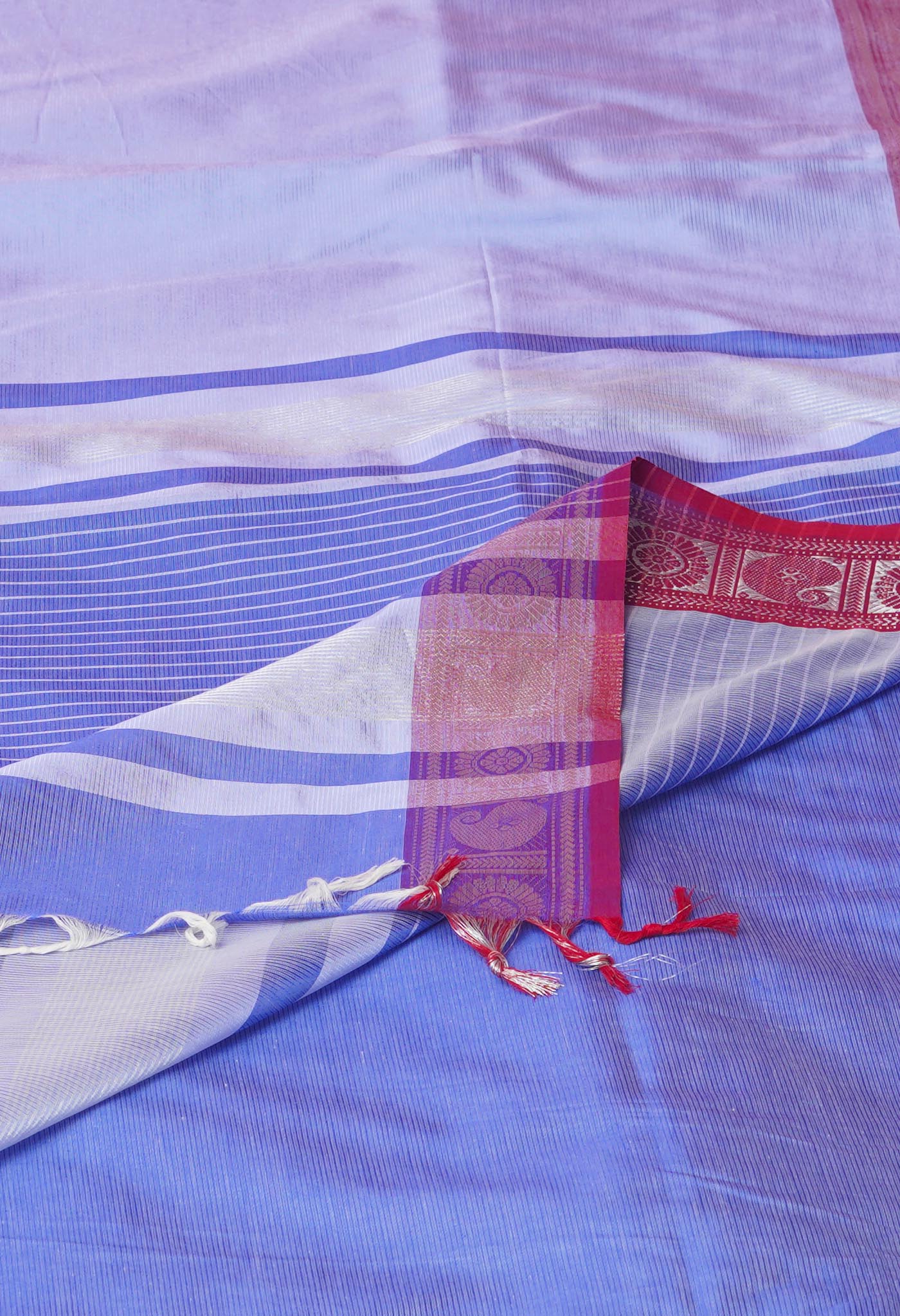 Pale Blue Pure Handloom Narayanpet Silk Saree-UNM74303