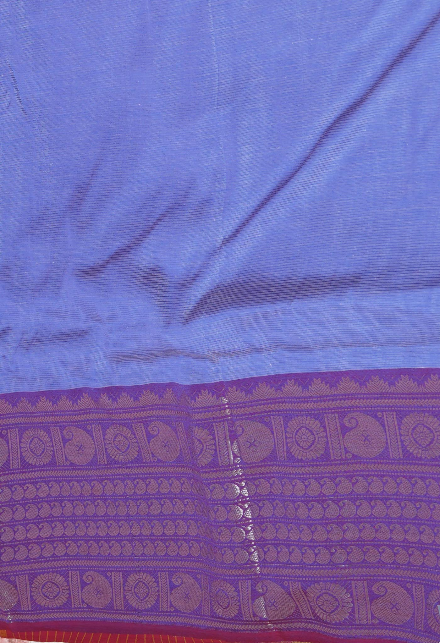 Pale Blue Pure Handloom Narayanpet Silk Saree-UNM74303