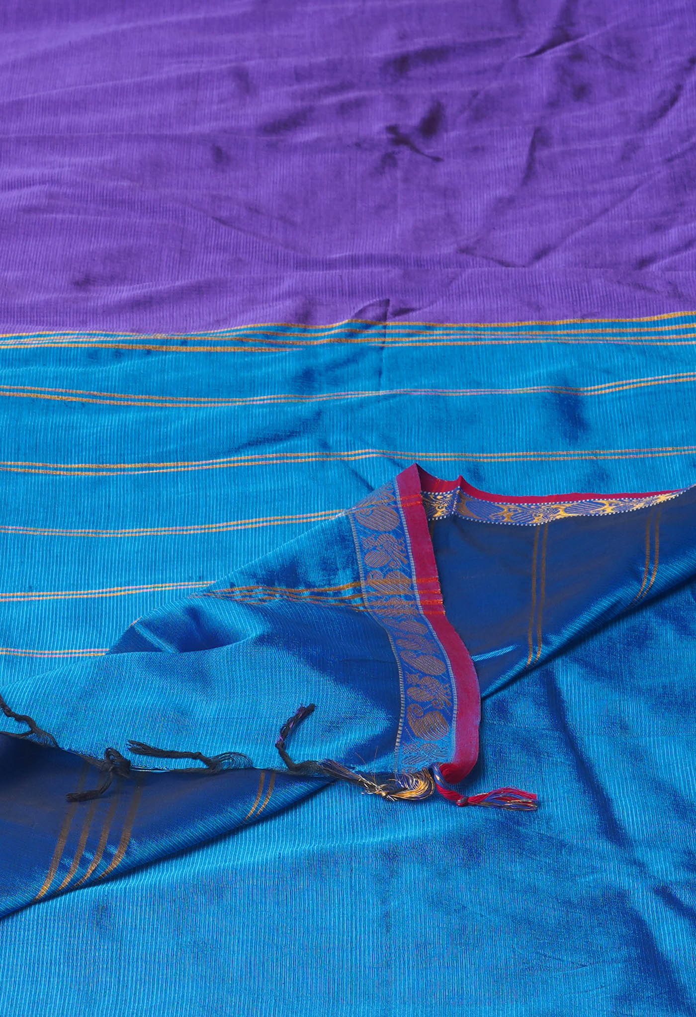 Violet Pure Handloom Narayanpet Silk Saree