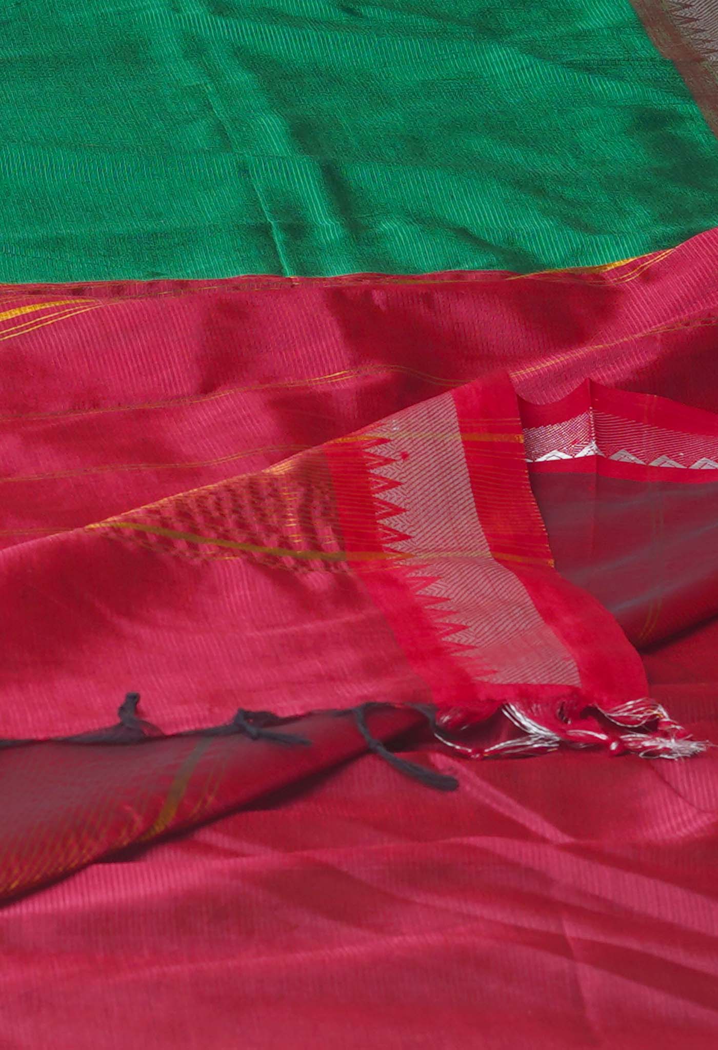 Green Pure Handloom Mangalgiri Silk Saree