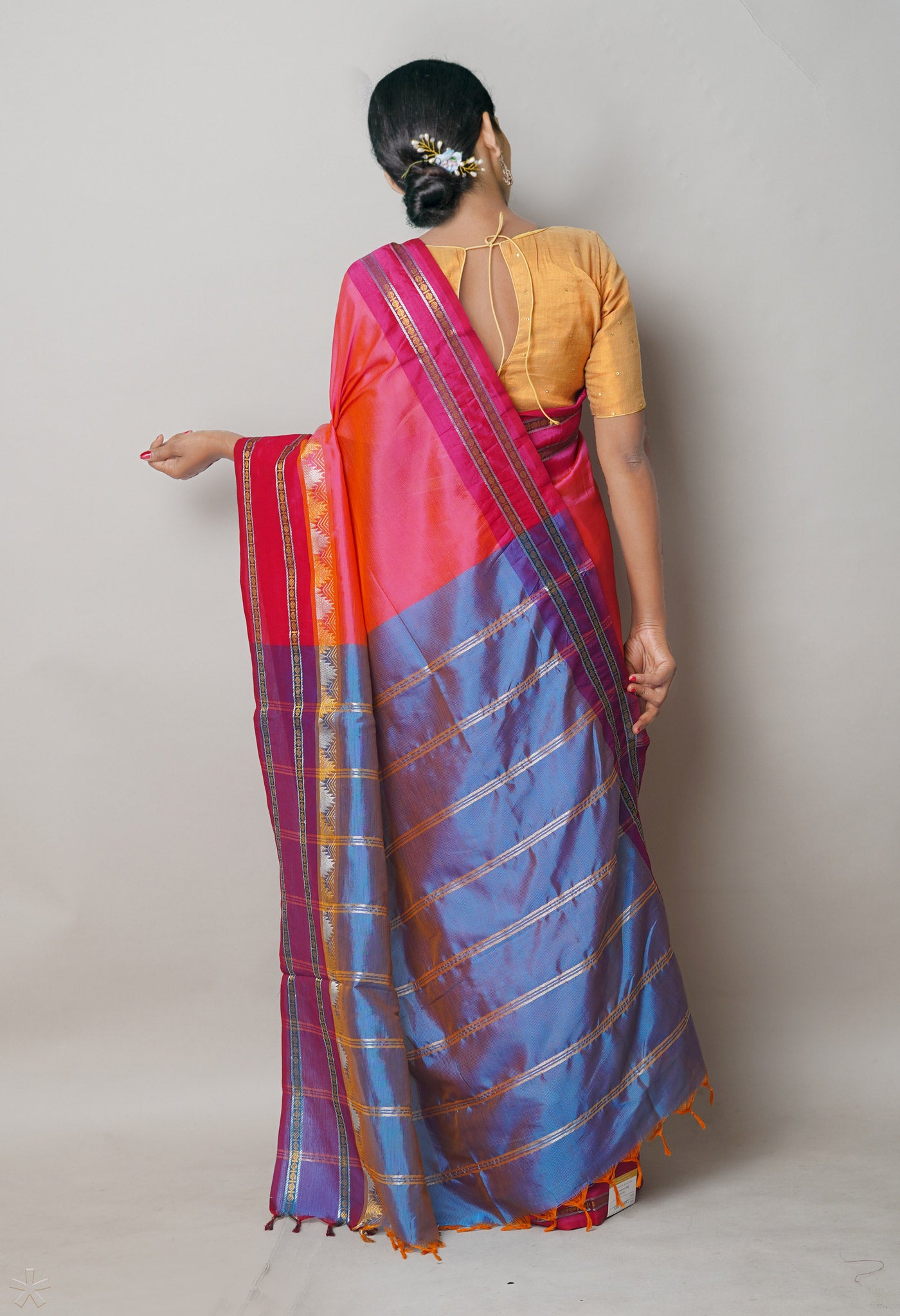 Pink Pure Handloom Chettinad Silk Saree