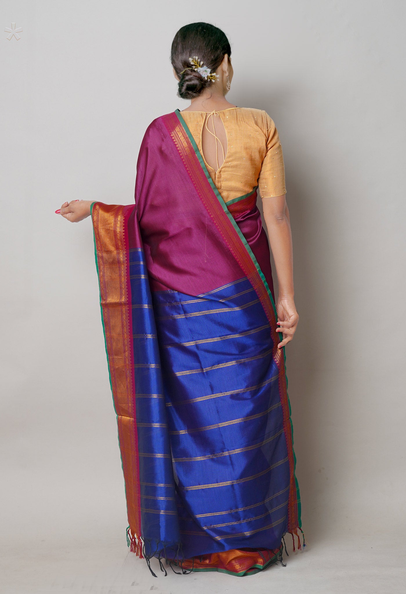 Pink Pure Handloom Narayanpet Silk Saree