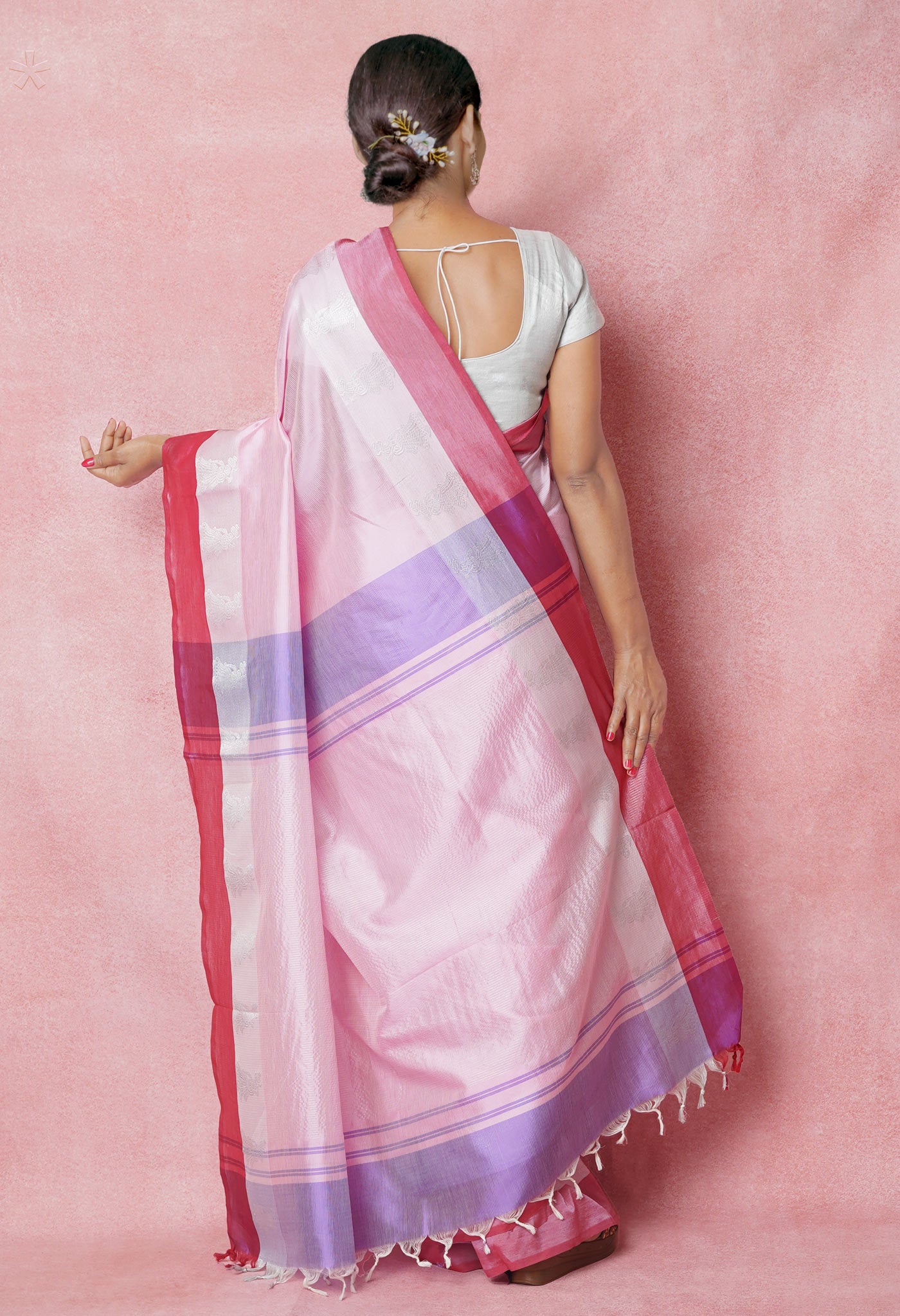 Pink Pure Handloom Chettinad Silk Saree