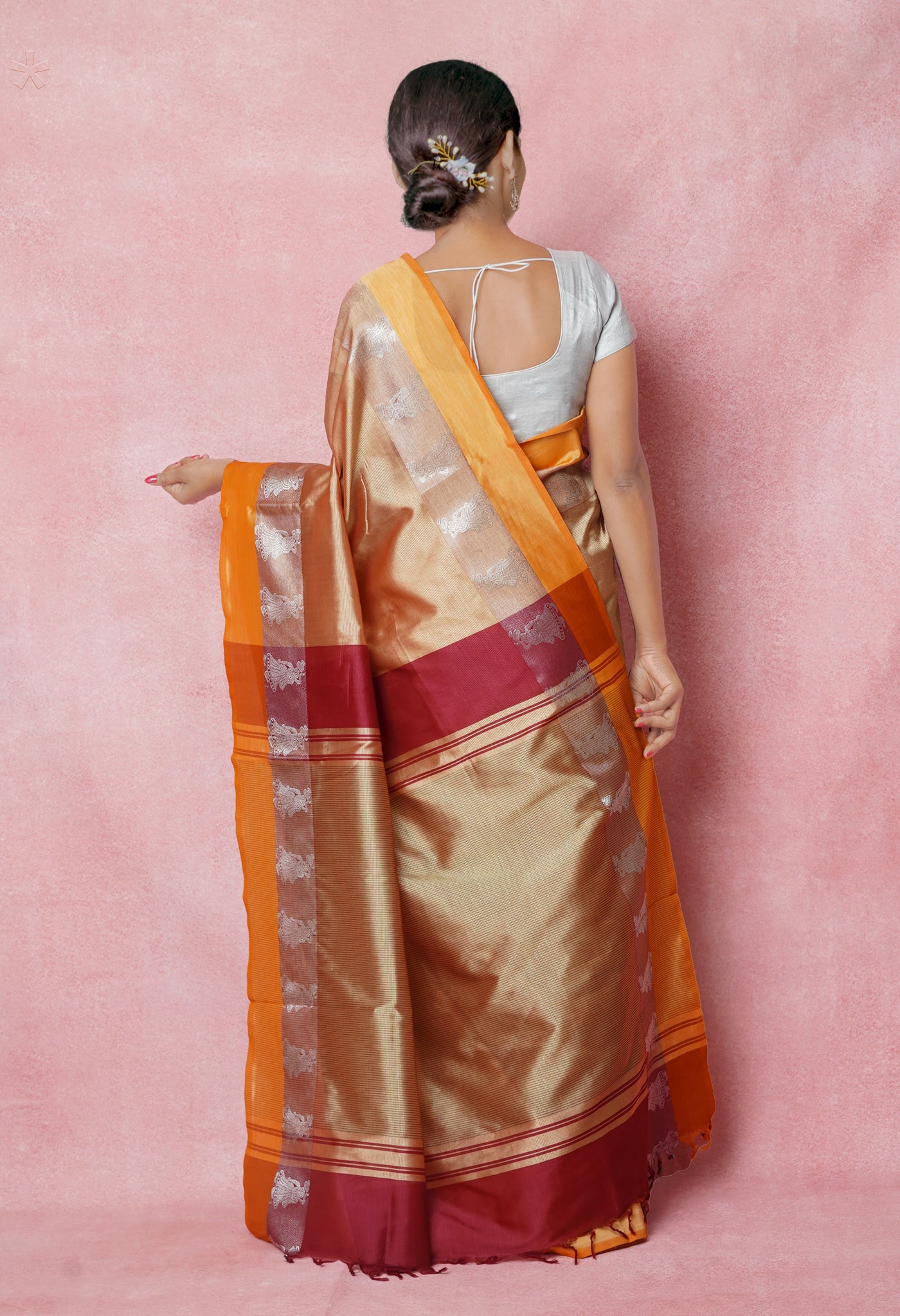 Gold Pure Handloom Chettinad Silk Saree