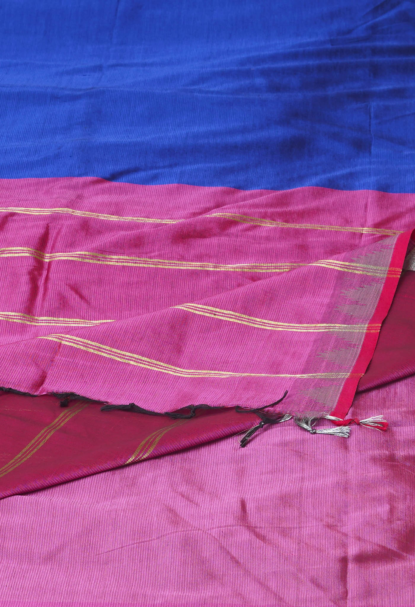 Dark Blue Pure Handloom Narayanpet Silk Saree-UNM74415