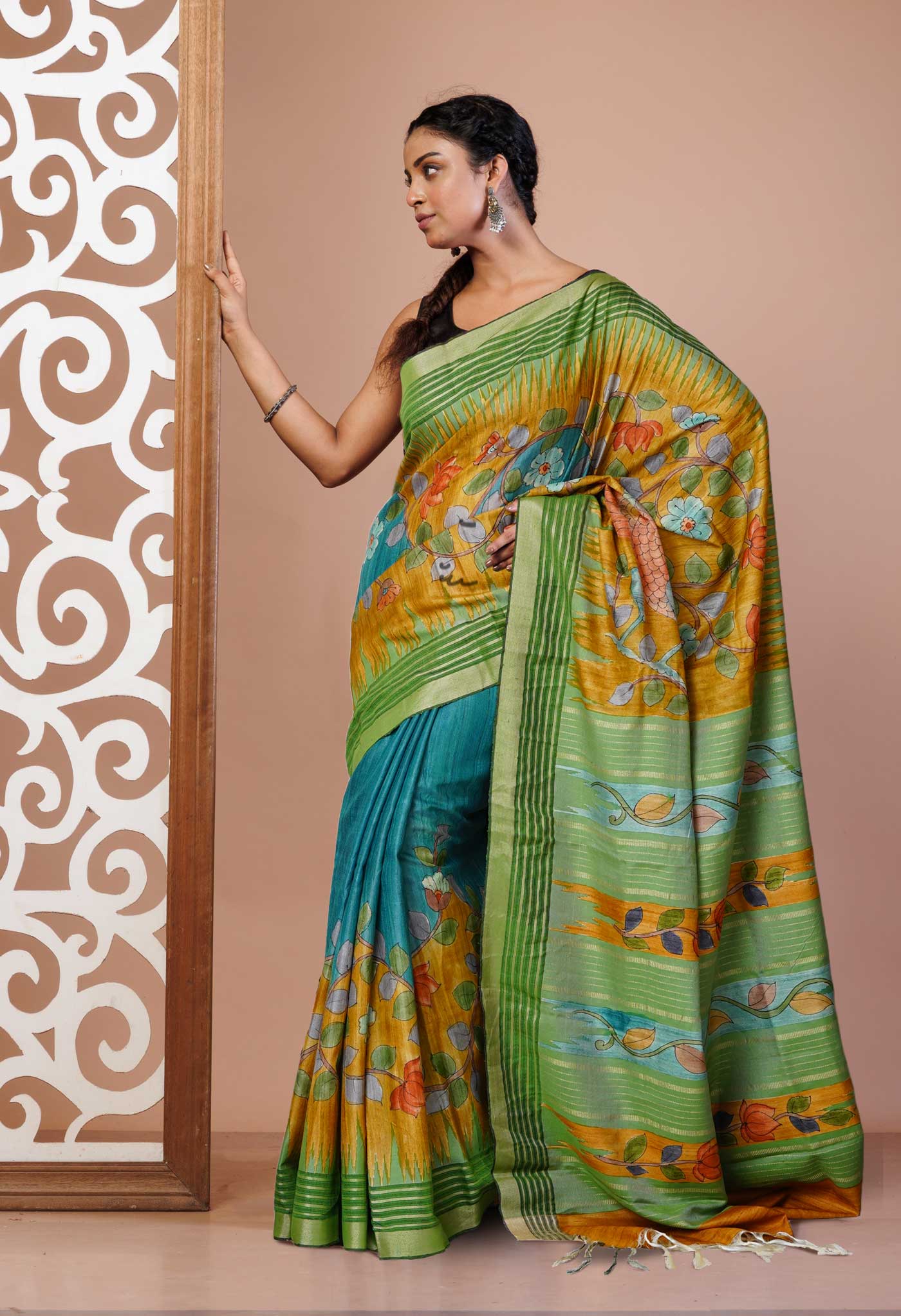 Brown - Vidarbha Tussar x Katia Silk Handloom Nehru Jacket 08