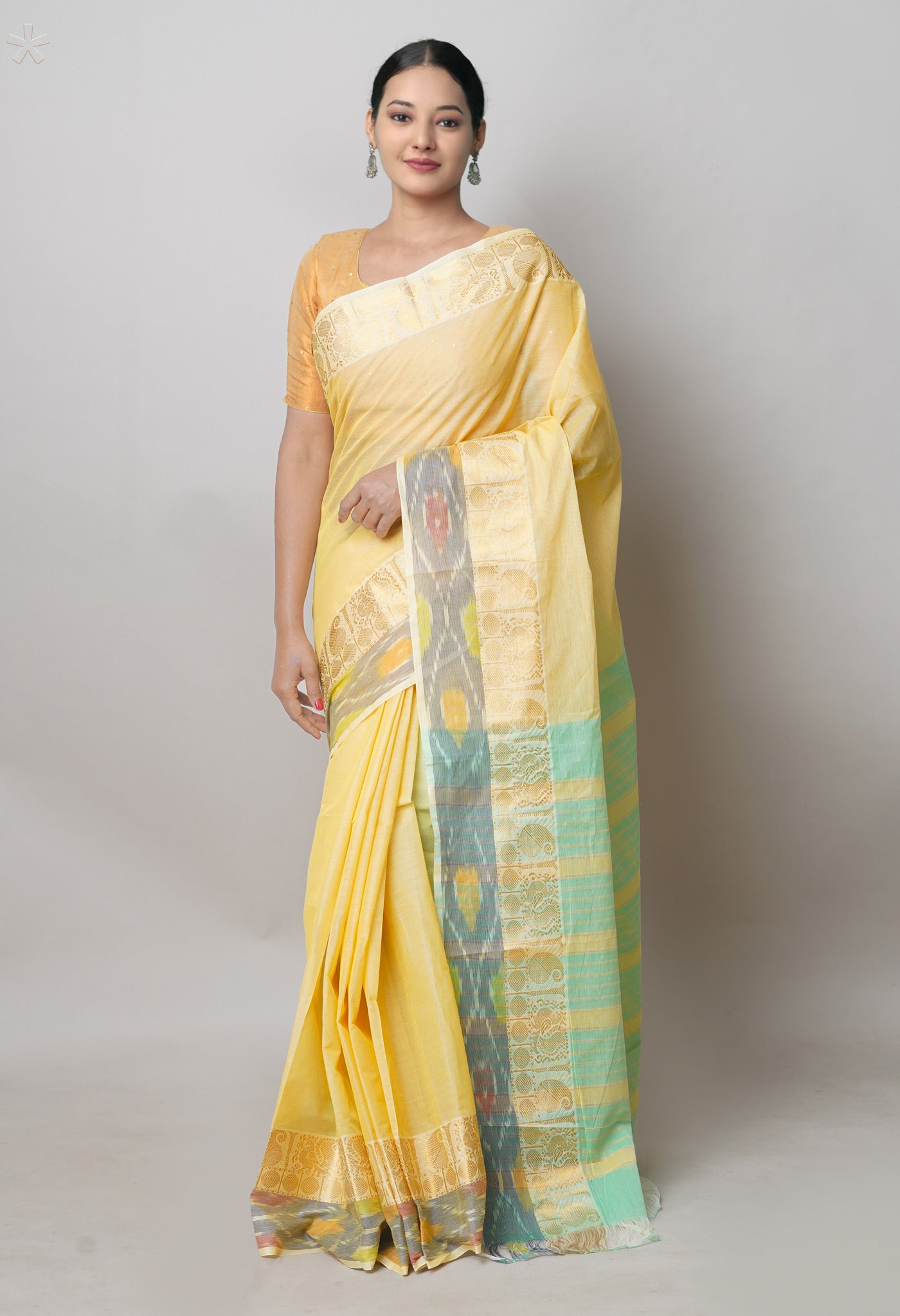 Cream Pure Handloom Narayanpet Cotton Saree