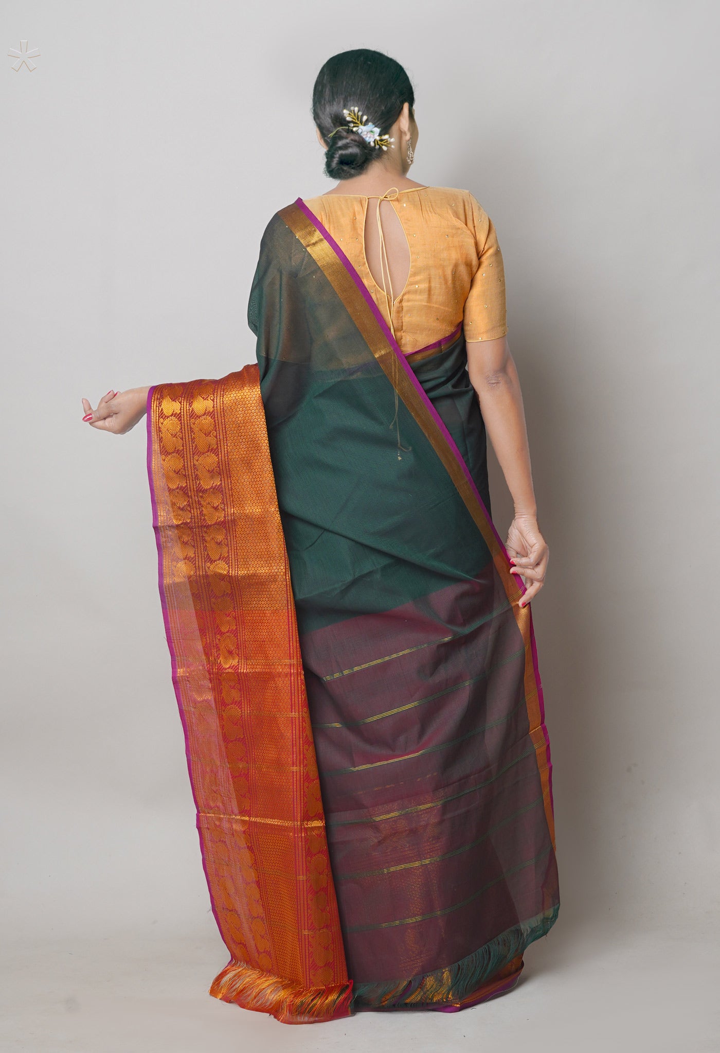 Green Pure Handloom Narayanpet Cotton Saree