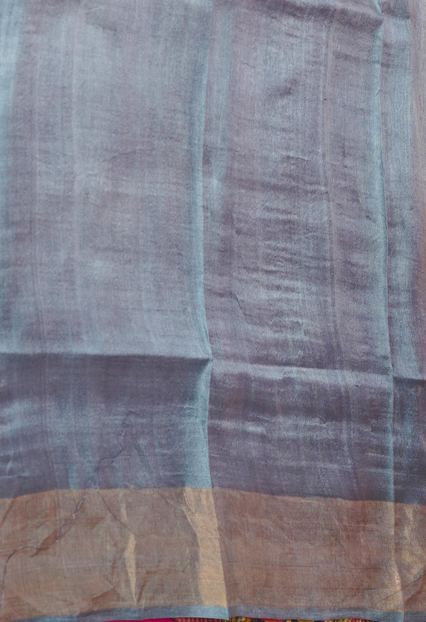 Blue-Bluish Grey Pure Designer Printed Bengal Tussar Silk Saree-UNM74666