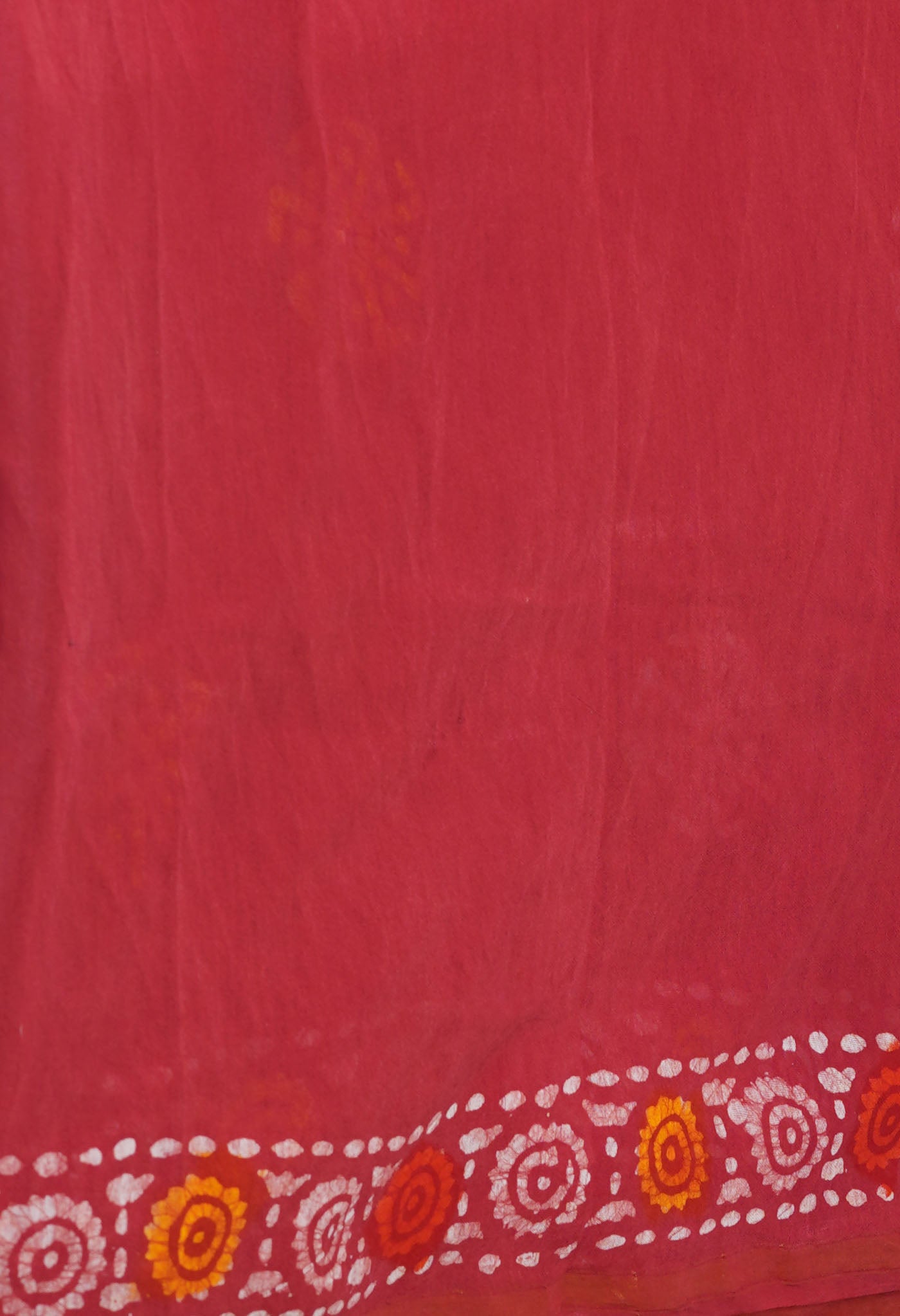 Red Batik Printed Chanderi Sico Saree-unm74698